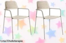 Increíble pack de 2 sillas LOLAhome Milos para jardín, diseño apilable y resistente en un ofertón que no querrás dejar pasar; ¡haz tu terraza más bonita hoy mismo!
