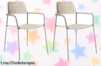 Increíble pack de 2 sillas LOLAhome Milos para jardín, diseño apilable y resistente en un ofertón que no querrás dejar pasar; ¡haz tu terraza más bonita hoy mismo!