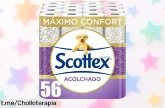 Increíble pack de 8 rollos acolchados Scottex, suavidad que durará ¡56 rollos a un precio tirado! No te quedes sin hacerlo tuyo y disfruta la tranquilidad en casa.