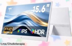 Increíble pantalla portátil KTC de 15,6” Full HD: imagen brillante y colores vibrantes a un precio rebajado ¡Perfecta para llevar tus juegos y películas a donde vayas!