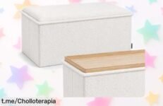 Increíble puff baúl plegable RIOGOM con mesa reversible, a un precio imbatible: ¡après-tu lugar y dale estilo a tu hogar sin pensarlo dos veces!