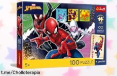 Increíble rompecabezas de 100 piezas Trefl “La araña heroica” con póster exclusivo: ¡mejora la concentración y paciencia de los peques a un precio que es una locura!
