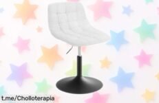 Increíble taburete WOLTU giratorio y ajustable con respaldo a un precio muy bajo que hará brillar tu tocador y te ofrecerá confort al instante. ¡No dejes pasar esta oferta!