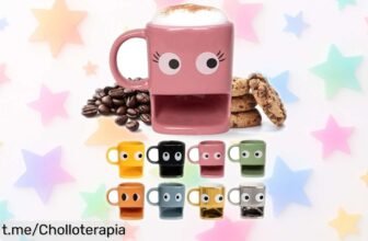 Increíble taza de cerámica Fisura con espacio para tus galletas, un regalo divertido y una oferta que hará sonreír tu desayuno ¡No te quedes sin ella!
