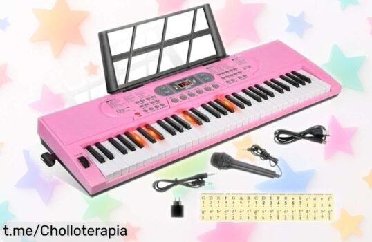 Increíble teclado de piano Hricane con 61 teclas y micrófono, ¡ofertón para que empieces a tocar en un abrir y cerrar de ojos! No dejes pasar esta oportunidad musical única.