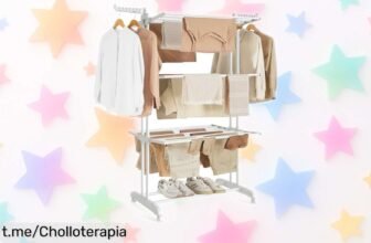 Increíble tendedero plegable SONGMICS de 4 niveles con alas y ruedas: ¡te lo llevan a casa por un precio regalado, rápido de montar y sin complicaciones!