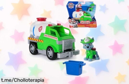 Increíble vehículo de rescate Paw Patrol Rocky para los peques, ¡ha bajado de precio y listo para mil aventuras! No te lo pierdas, la diversión está a un paso.