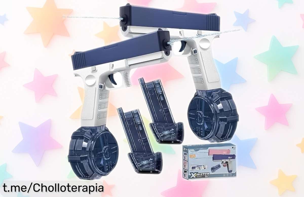 Increíbles pistolas de agua electrónicas con recarga USB, duelo acuático sin fin a un precio nunca visto que te hará disfrutar el verano como nunca antes.