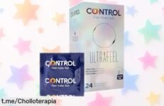 Increíbles preservativos súper finos CONTROL Natural en pack de 24, ¡rebajados y listos para intensificar tus momentos más íntimos! No te lo pierdas.