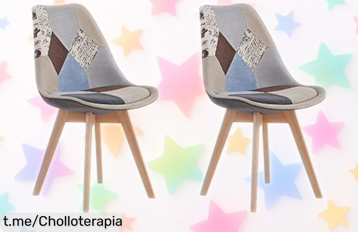 Juego de 2 sillas tapizadas de lino GrandCA HOME a precio loco, diseño nórdico que quedará perfecto en tu hogar: ¡no te pierdas esta oportunidad única!