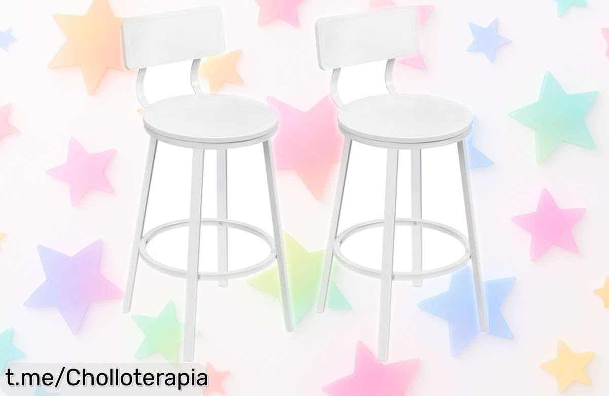 Juego de 2 taburetes altos WOLTU con respaldo y reposapiés, ¡un ofertón para elevar tu espacio que no puedes dejar escapar!