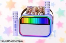 Karaoke portátil con altavoz Bluetooth y luces de fiesta, el chollazo ideal para hacer vibrar tus cumpleaños ¡no te quedes sin el tuyo ya!