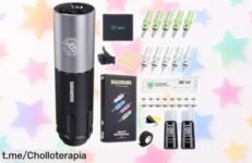 Kit completo inalámbrico Dragonhawk A Line A1 para tatuar fácil: ¡super chollo con batería potente y motor sin vibraciones! No dejes pasar esta oportunidad única, ¡crea arte en la piel ahora mismo!