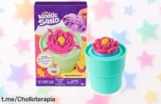 Kit de Kinetic Sand para crear flores mágicas que florecen al aplastarlas, diversión inigualable para peques a precio loco. ¡No te pierdas este ofertón y haz sonreír a tu niño ya!