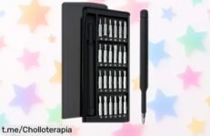 Kit de destornilladores mini con 24 puntas y estuche magnetizado a precio loco, la solución ideal para reparar móviles, gafas o relojes ¡No te lo puedes perder!