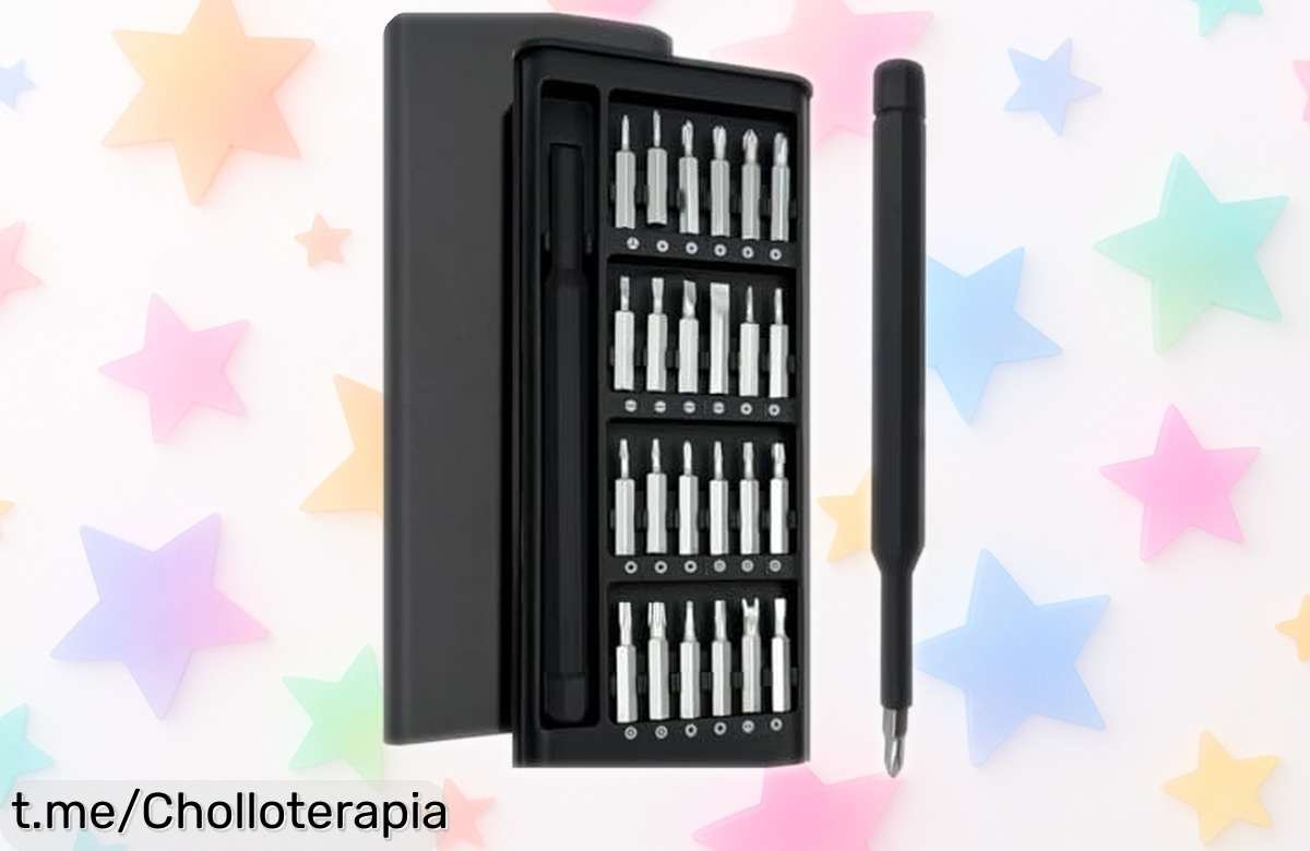 Kit de destornilladores mini con 24 puntas y estuche magnetizado a precio loco, la solución ideal para reparar móviles, gafas o relojes ¡No te lo puedes perder!