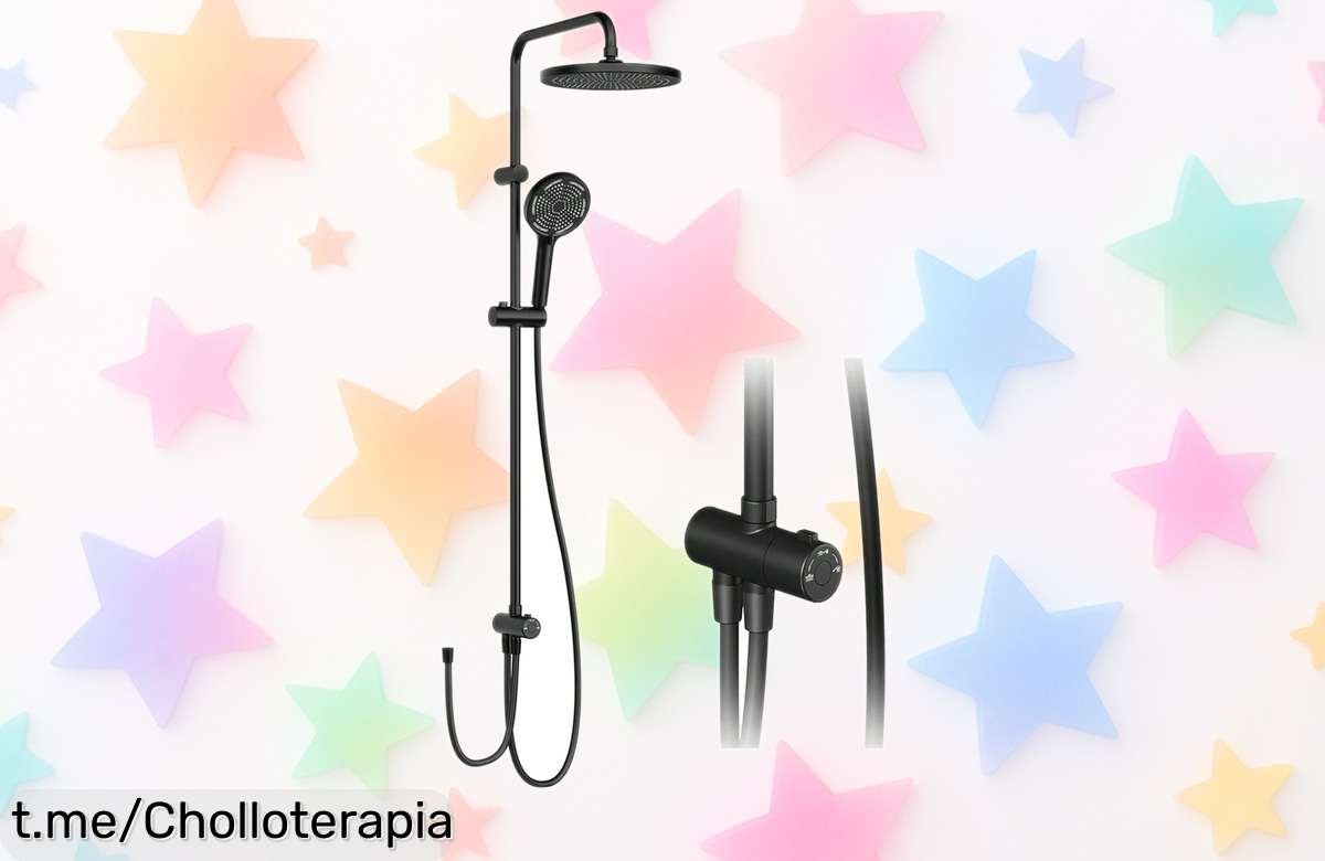 Kit de ducha con columna y cabezal redondo en acero inoxidable, ¡prepárate para disfrutar la lluvia en casa a un precio imbatible que no querrás dejar pasar!