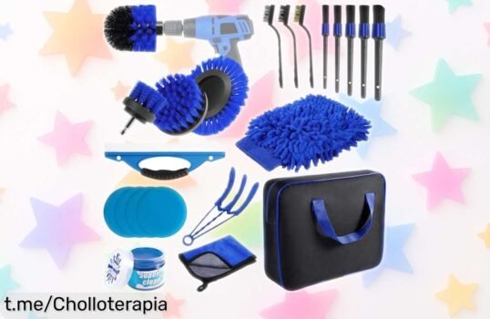 Kit de limpieza Carehabi con 22 piezas para tener tu coche brillante por dentro y fuera a un precio loco, ¡no dejes pasar esta oportunidad única!