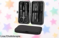 Kit de manicura y pedicura URAQT con 8 herramientas pro a precio rebajado, ¡un chollazo para lucir unas uñas impecables siempre! No dejes pasar esta oportunidad única.