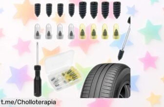 Kit de reparación de neumáticos tubeless Adiwo con 16 clavos súper resistentes, ¡ofertón ideal para tus aventuras sobre ruedas a un precio que no podrás dejar escapar!