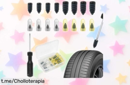 Kit de reparación de neumáticos tubeless Adiwo con 16 clavos súper resistentes, ¡ofertón ideal para tus aventuras sobre ruedas a un precio que no podrás dejar escapar!