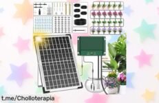 Kit de riego solar AnseTo 10W con programador personalizable, aprovecha este ofertón que está tirado de precio y asegura tu jardín siempre verde y saludable. ¡No te lo pierdas!