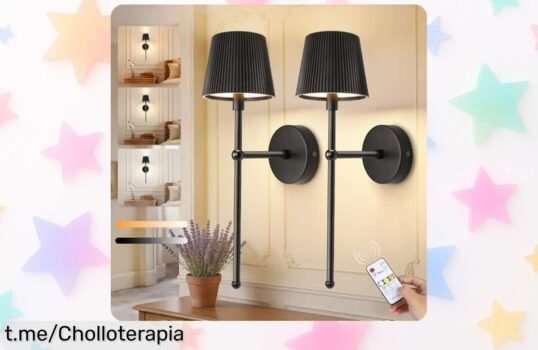 Lámpara LED de pared recargable Ketom: ilumina tu hogar con 3 tonos y mando a distancia, ¡un ofertón que no puedes dejar pasar para dar vida a tus espacios!