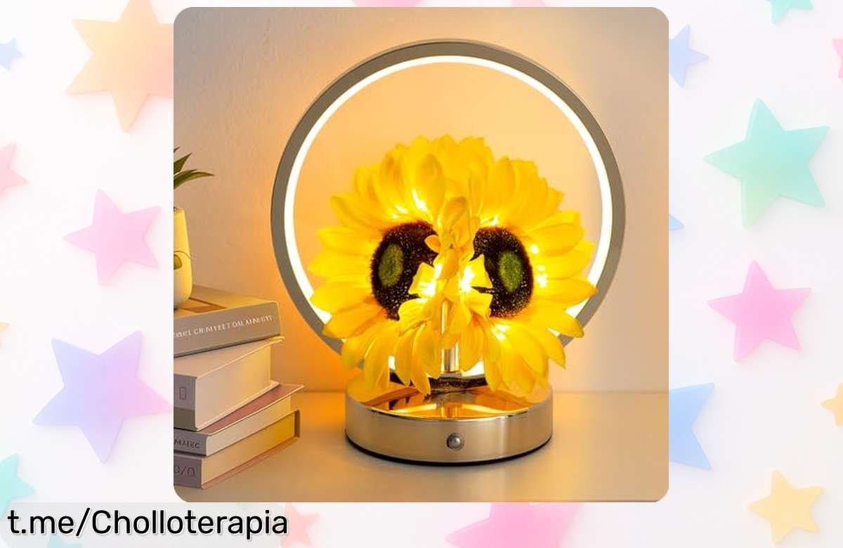Lámpara de girasoles JHXLAMP recargable y táctil, el ofertón que ilumina tus momentos únicos ¡Aprovecha este chollo antes de que desaparezca!
