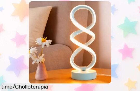 Lámpara de mesa LED en espiral con 3 tonos de luz: un ofertón que ilumina y alegra tu espacio sin calentarse, ¡aprovéchalo antes de que se acabe!