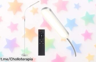 Lámpara de pie LED OUTON con mando y control por voz: ajusta la luz a tu gusto y olvídate de los vuelcos, ¡es un ofertón que no puedes dejar escapar ya!