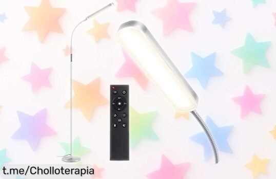Lámpara de pie LED OUTON con mando y control por voz: ajusta la luz a tu gusto y olvídate de los vuelcos, ¡es un ofertón que no puedes dejar escapar ya!