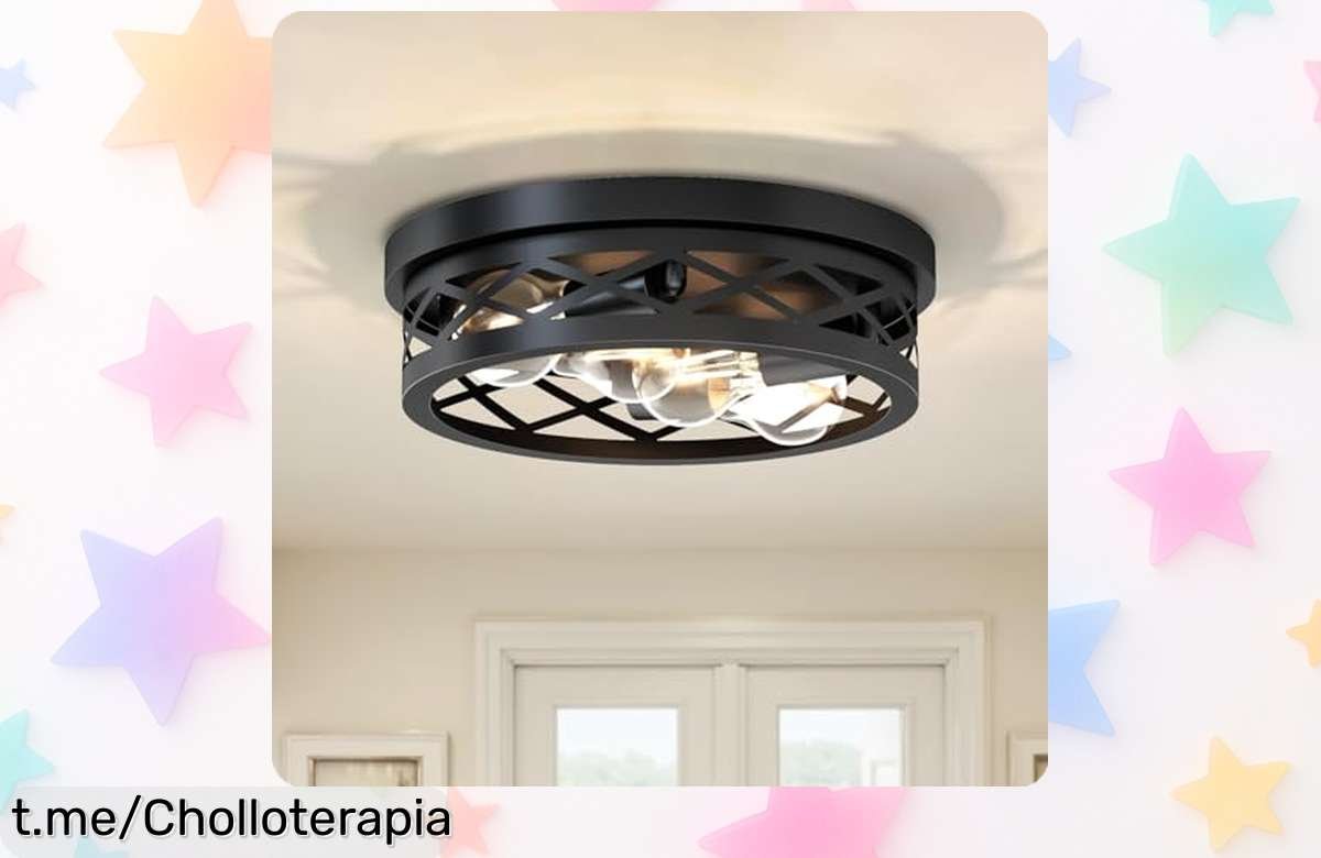 Lámpara de techo industrial LVWIT con 4 focos giratorios a un precio loco que iluminará tu hogar y alegrará tus días, no te lo pierdas, ¡hazte con ella ya!