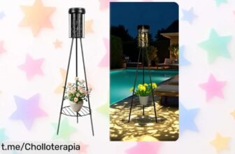Lámpara solar exterior Auting que proyecta sombras de colibrí y transforma tu jardín en un lugar mágico a un precio increíble, ¡no te lo pierdas!