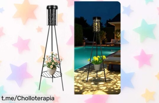 Lámpara solar exterior Auting que proyecta sombras de colibrí y transforma tu jardín en un lugar mágico a un precio increíble, ¡no te lo pierdas!