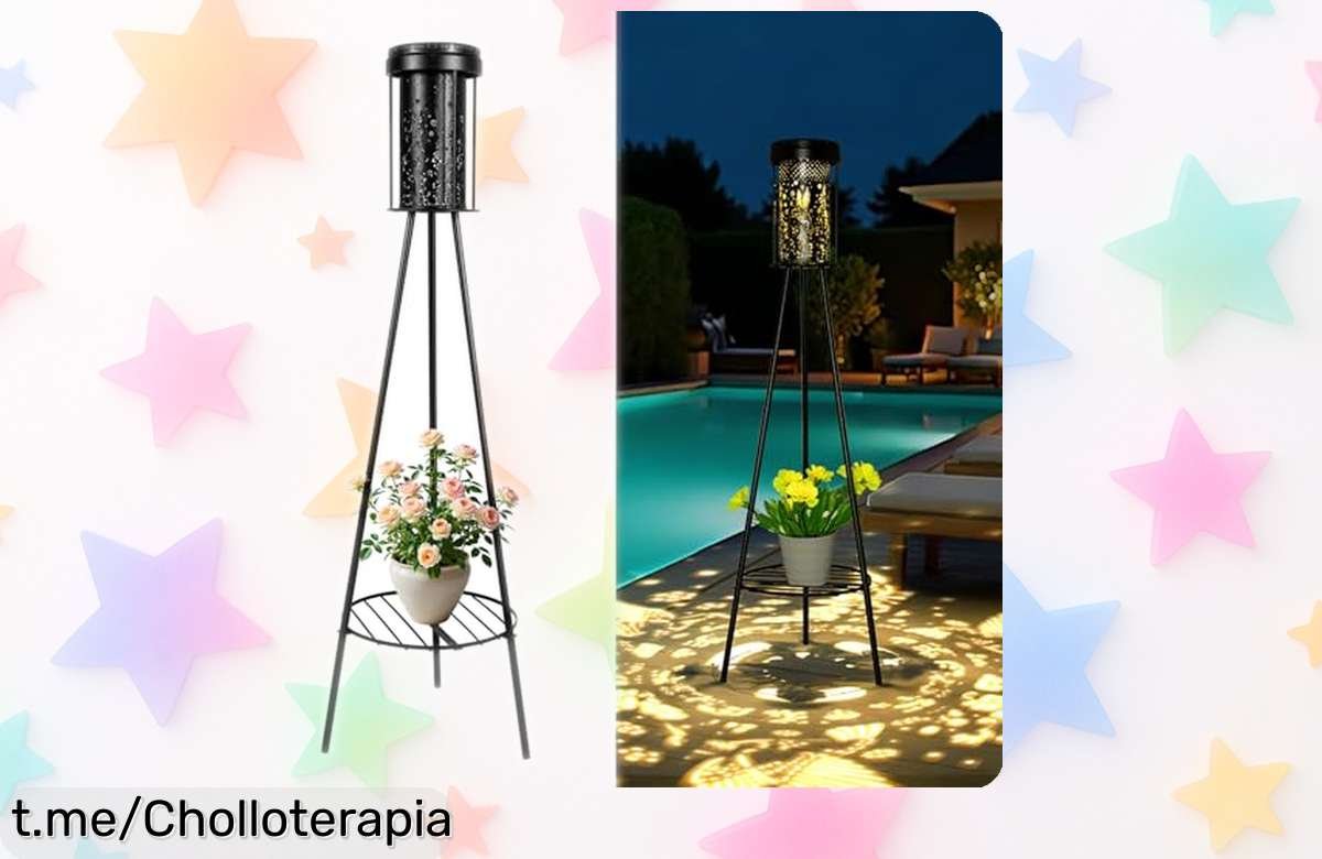 Lámpara solar exterior Auting que proyecta sombras de colibrí y transforma tu jardín en un lugar mágico a un precio increíble, ¡no te lo pierdas!