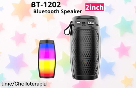 Lanfy BT1202: Altavoz Bluetooth portátil con luces LED 360 rebajado a precio de locos para llevar la fiesta a donde sea y disfrutar al máximo cada momento.