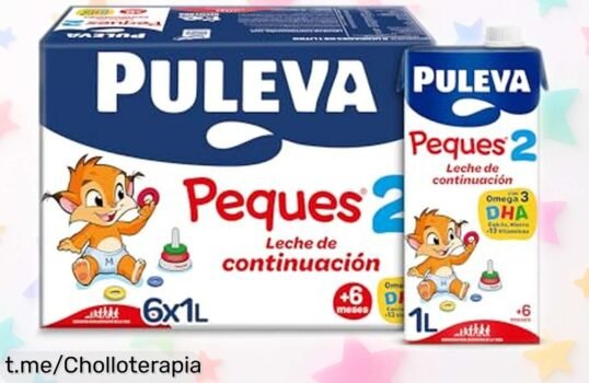 Leche de continuación Puleva Peques Tipo 2 en pack de 6 litros con Omega 3 y hierro, ¡ofertón a precio tirado que potencia la salud de tus peques!