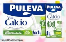 Leche semidesnatada Puleva Calcio en pack de 6 litros a precio rebajado: un super chollo para cuidar los huesos y disfrutar la calidad 100% española. ¡No te lo pierdas!