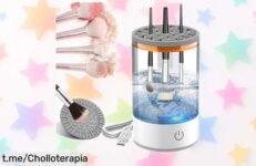 Limpiador eléctrico de brochas HONGECB 3 en 1: ¡un super chollo que limpia y seca tus pinceles en solo 30 segundos! No te quedes sin el tuyo, lucirás genial siempre.