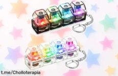 Llavero con teclado LED y clicker de cristal, juguete imprescindible para relajarte: ¡precios rebajados y diversión al instante que no te puedes perder!