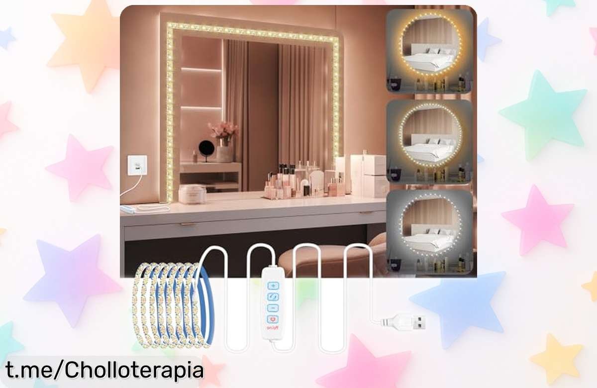 Luces LED para espejo URAQT de 2M con brillo ajustable a precio loco, transforma tu espacio y resalta tu belleza ¡Hazte con ellas antes que se agoten!