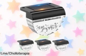 Luces solares para jardín Auting, pack de 4 a precio loco: ilumina tu hogar con calidez y sorprende a todos sin que te cueste un dineral. ¡Aprovecha este super chollo ya!