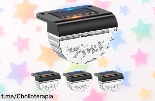 Luces solares para jardín Auting, pack de 4 a precio loco: ilumina tu hogar con calidez y sorprende a todos sin que te cueste un dineral. ¡Aprovecha este super chollo ya!