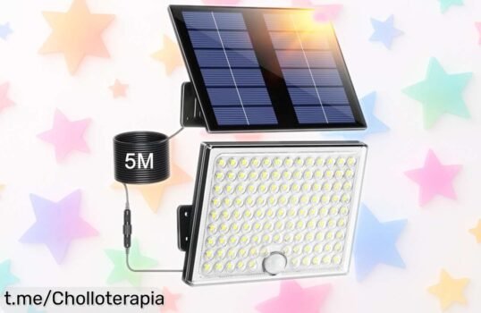 Luz solar Giliwosy con sensor de movimiento para tu jardín, iluminación perfecta a precio loco que ilumina tus noches llenas de magia. ¡Hazte con ella ya!