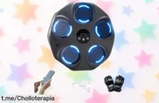 Máquina de boxeo Magic Select con luces LED y guantes, rebajada a precio loco: ¡quema energía, diviértete y lánzate al ritmo de la música!