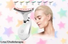 Masajeador facial y de cuello ANLAN a precio loco: reduce arrugas, adiós papada y revitaliza tu piel con luz LED. ¡No dejes pasar este chollo que te hará brillar!