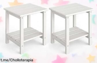 Mesa auxiliar Garvee estilo Adirondack para exterior, pack de 2 con doble estante a un precio increíble que trae alegría y color a tu jardín en un abrir y cerrar de ojos.