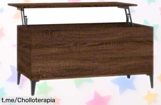 Mesa de centro elevable vidaXL, el ofertón que no pensabas encontrar: renueva tu salón con estilo y guarda todo lo que quieras ¡no te quedes sin ella!
