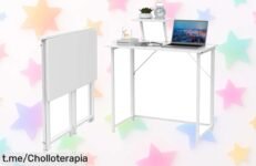 Mesa escritorio plegable compacta modelo 8045, ideal para estudiar y trabajar en espacios pequeños, ¡no te pierdas este precio de ganga que volará pronto!