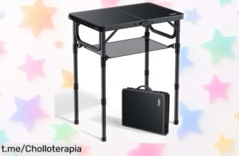 Mesa plegable portátil Anbte para camping: ¡super chollo con bolsa organizadora! Tómala ya y disfruta tus momentos al aire libre sin complicaciones.